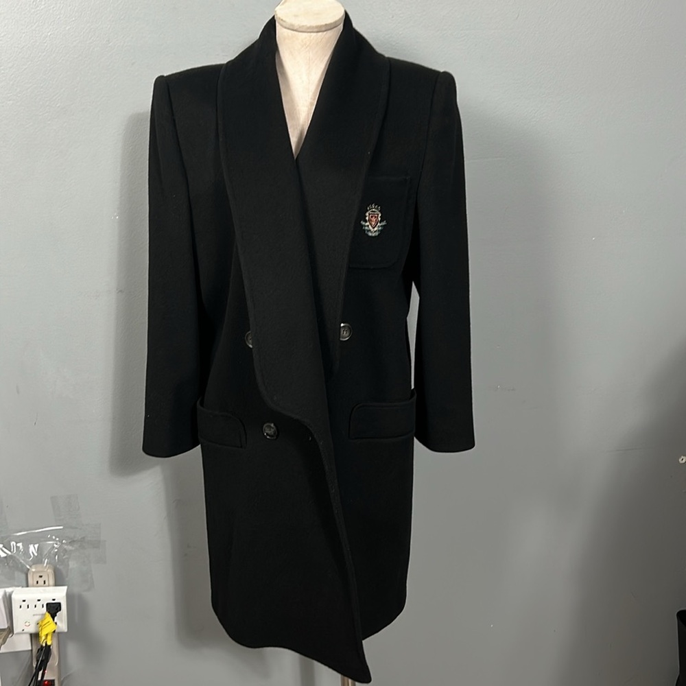 Vintage Black Mid- length wool blend coat size small to medium